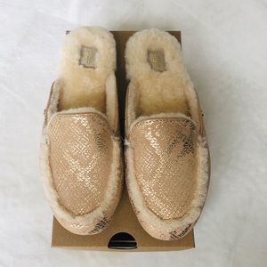 UGG Lane Gold Metallic Snake Slipper 7.5 New!